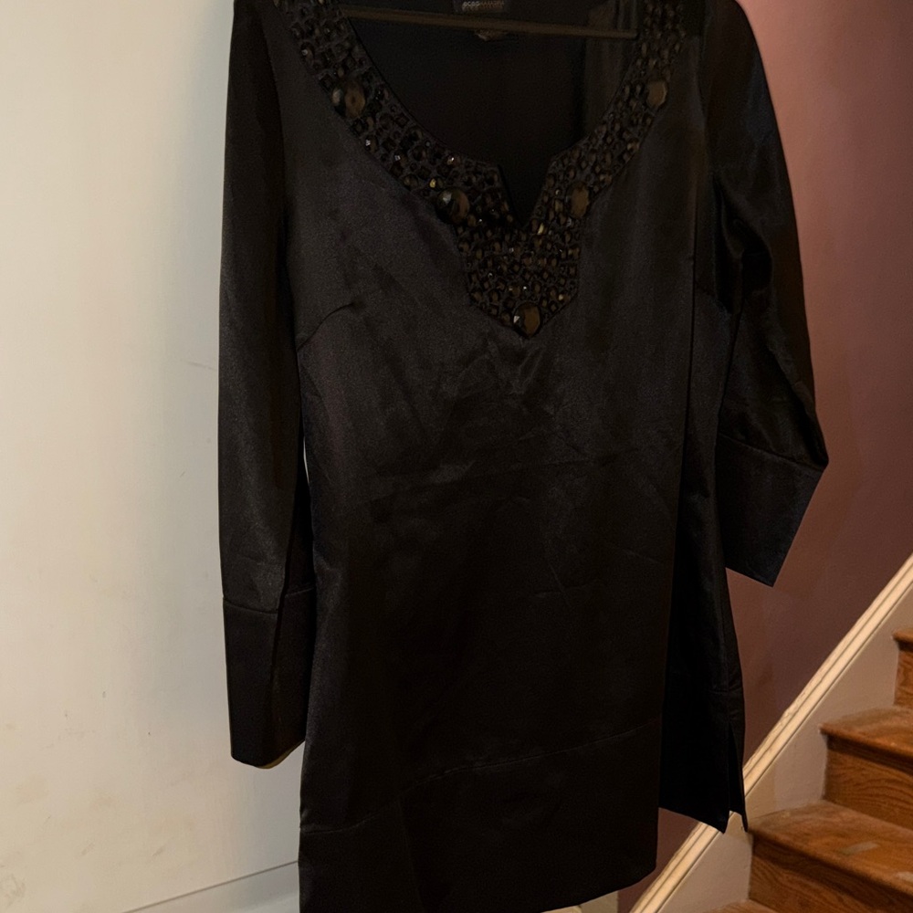 BCBGMaxAzria Black tunic  with Gem Embellishments